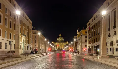 Bazylika widziana z Via della Conciliazione